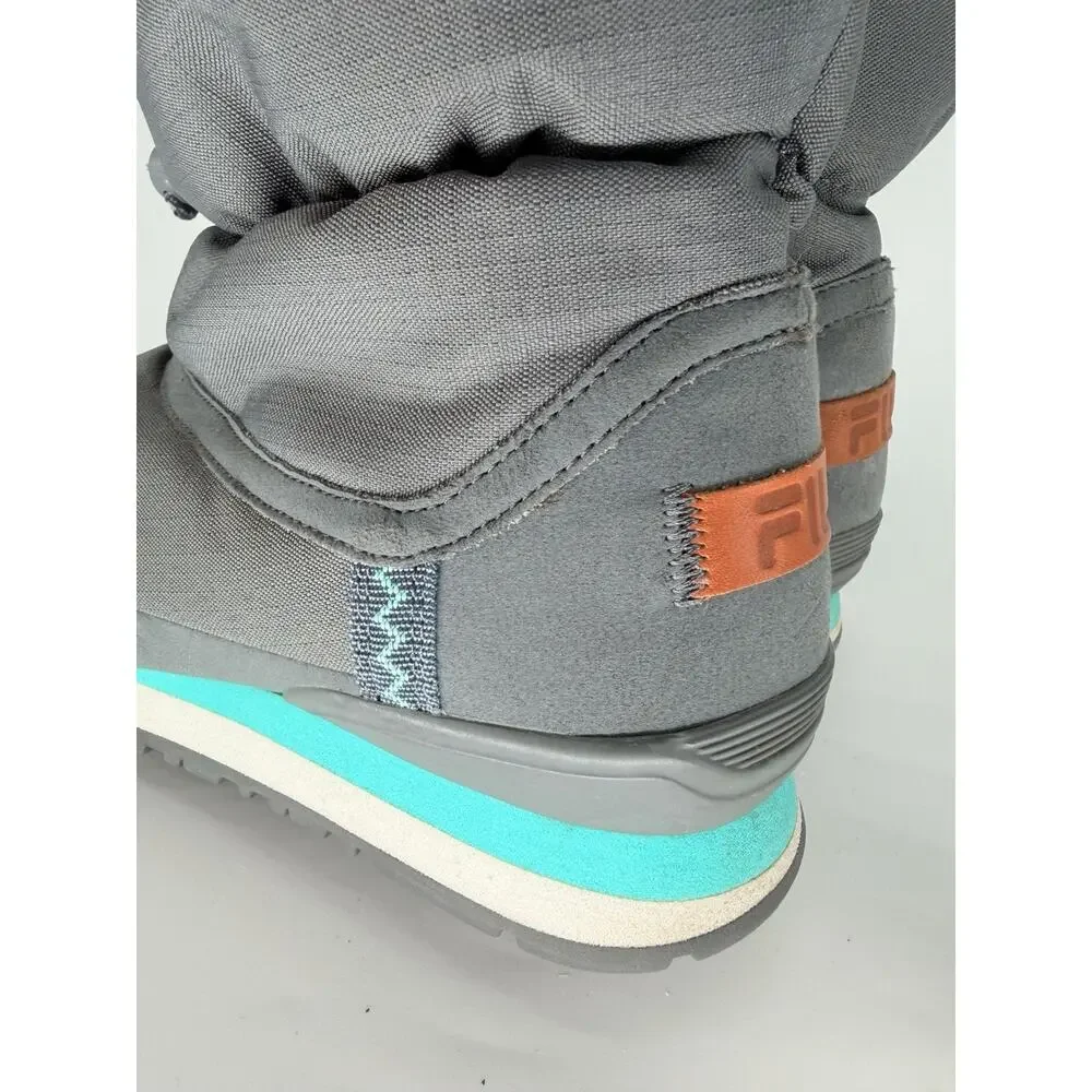 FILA Lola Mini Kids Snow Boots Grey Puffer Winter Shoes‎ Size US 4Y-5Y Gorpco